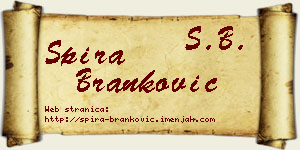 Spira Branković vizit kartica